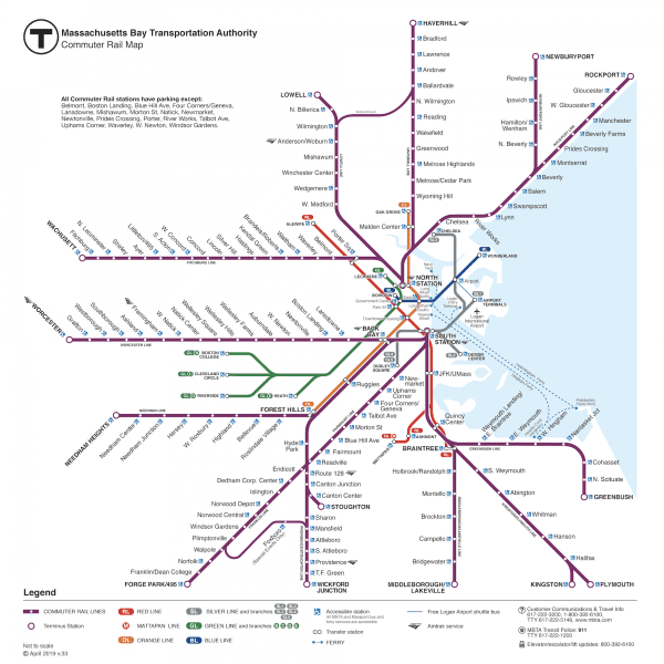 בוסטון - מפת רכבת